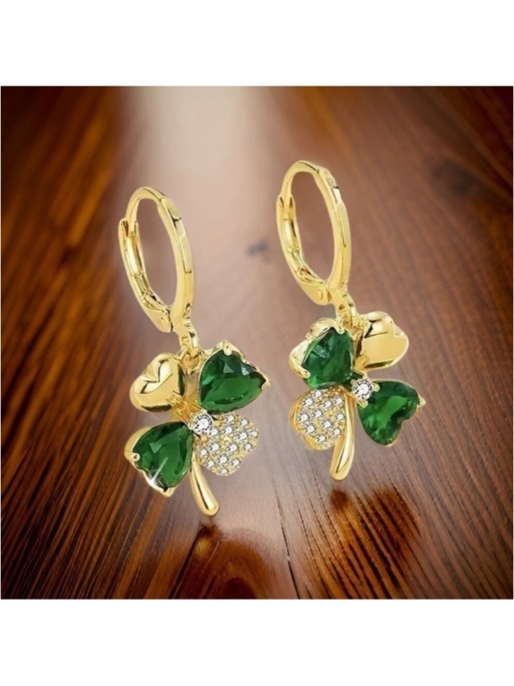 NEW Gold Plated Four Leaf Clover Earrings NWT